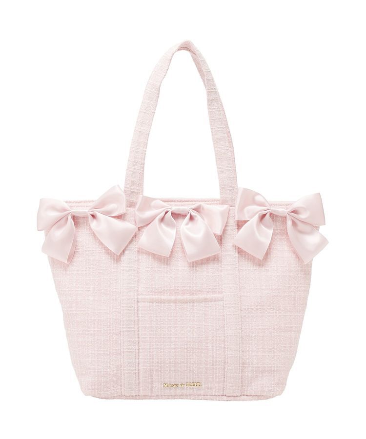 Maison de FLEUR「ツイードボリュームリボントートバッグ」|トートバッグ|