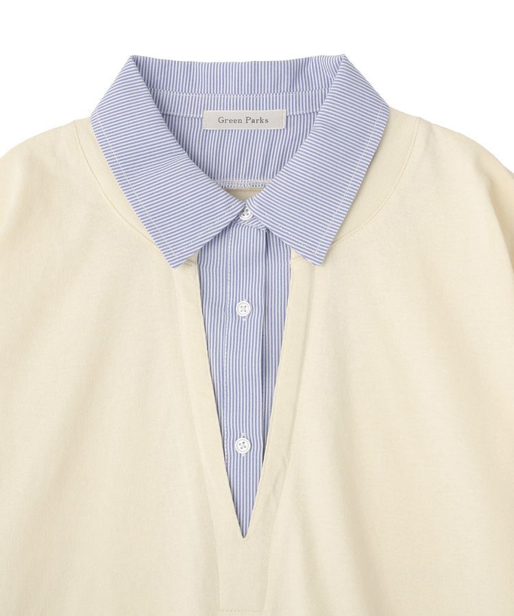 Green Parks「衿レイヤードッキングチュニック」|Tシャツ・カットソー|