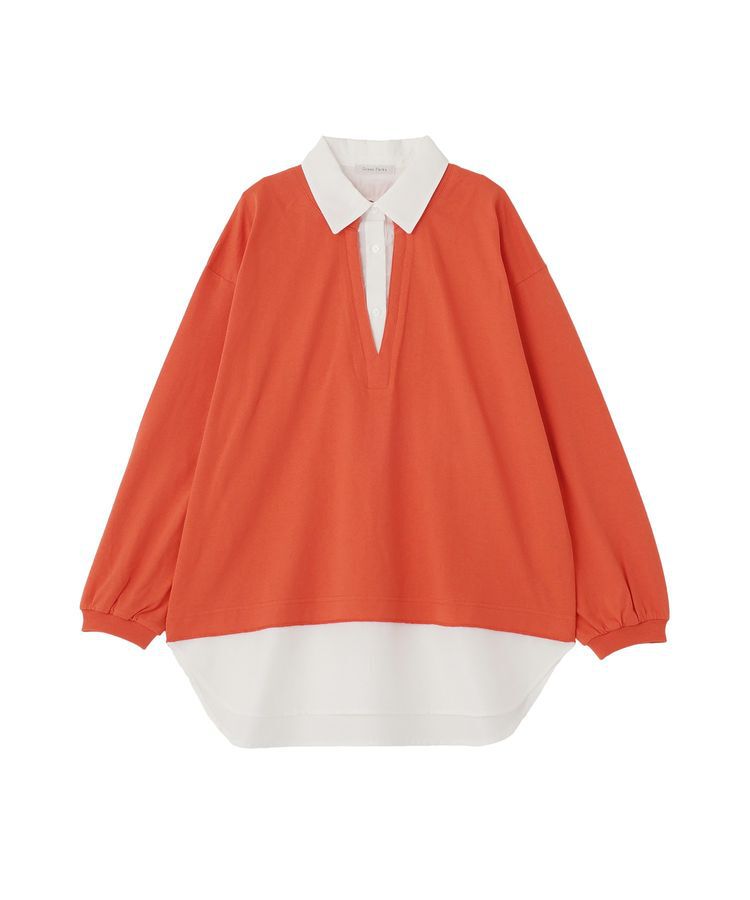 Green Parks「衿レイヤードッキングチュニック」|Tシャツ・カットソー|Orange