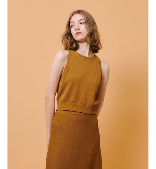 allureville「ハイゲージペーパーヤーンアメスリプルオーバー」|ニット・セーター|キャメル