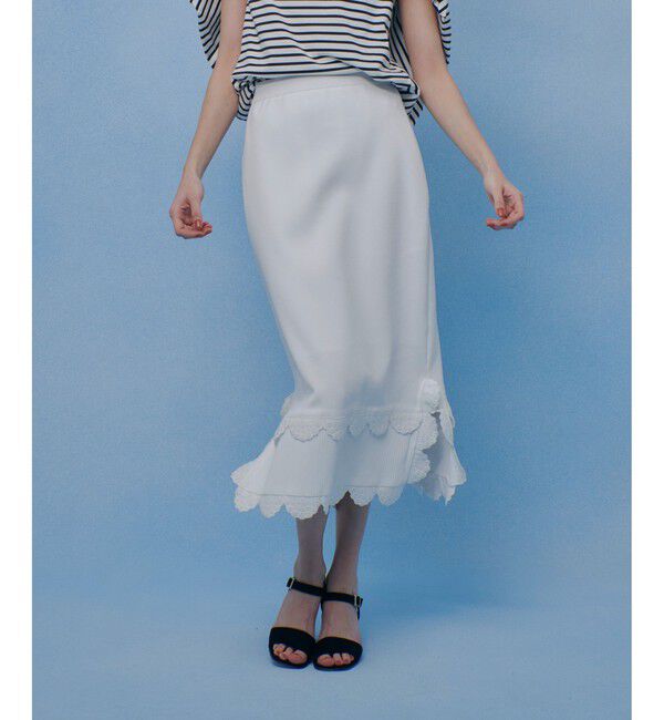 LOULOU WILLOUGHBY「【LOULOU WILLOUGHBY】パンチングスカラスカート」|スカート|オフホワイト