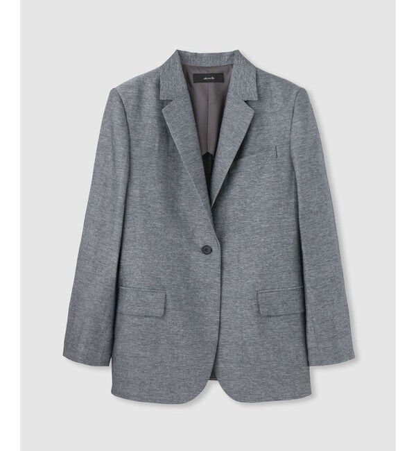 allureville「シャークスキンシングルオーバージャケット」|テーラードジャケット|ブラック