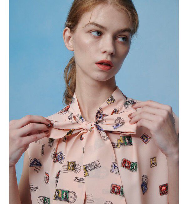 LOULOU WILLOUGHBY「WEB 一部店舗限定【LOULOU WILLOUGHBY】レタープリントリボンブラウス」|シャツ・ブラウス|