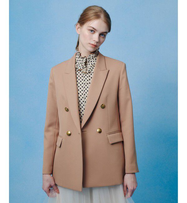 LOULOU WILLOUGHBY「【LOULOU WILLOUGHBY】ポリドビーダブルジャケット」|テーラードジャケット|ベージュ