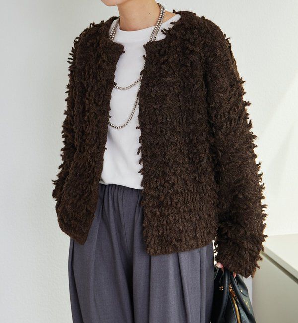  「ループフリンジニットカーディガン」|カーディガン|