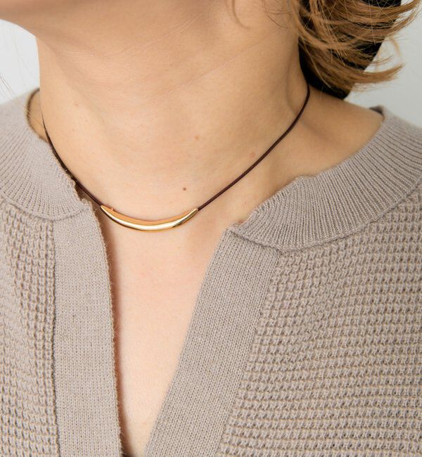  「メタルバーコードチョーカー」|ネックレス|ゴールド