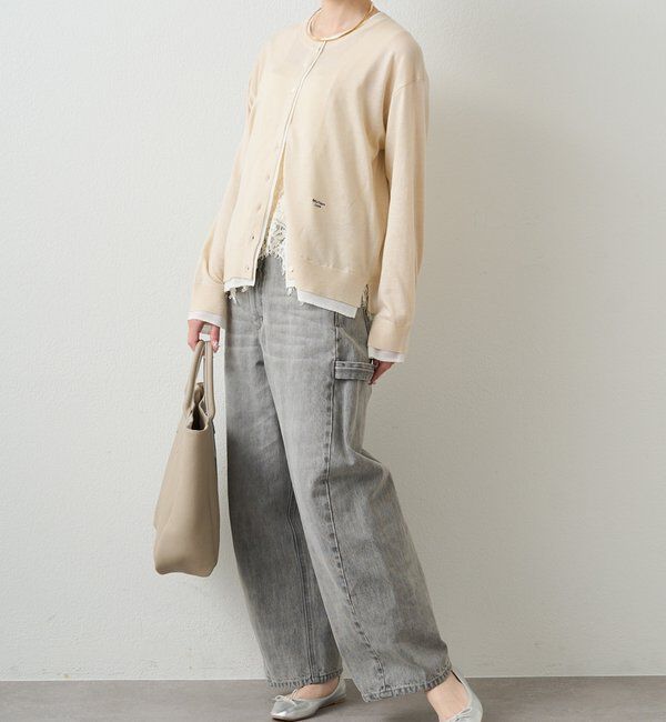  「レイヤード風配色ニットカーディガン」|カーディガン|