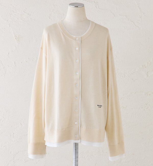  「レイヤード風配色ニットカーディガン」|カーディガン|
