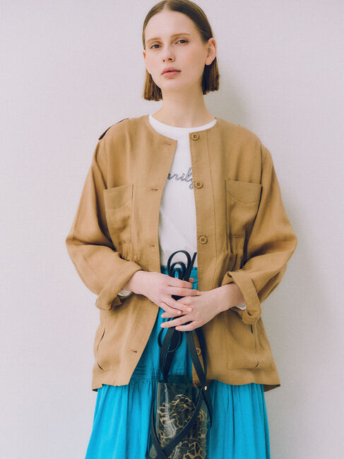Te chichi「ノーカラーサファリジャケット《2026 spring catalog item》」|その他|ベージュ