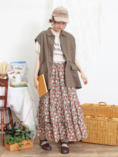 Samansa Mos2「柄アソート裾重ねスカート」|スカート|