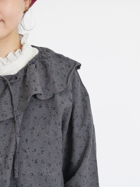 Samansa Mos2「【Slow linen】柄アソートフリルブラウス」|シャツ・ブラウス|