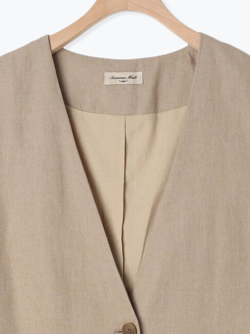 Samansa Mos2「綿麻ミドル丈ベスト」|ダウンベスト・ベスト|