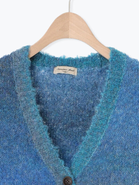 Samansa Mos2「グラデーションブークレミドル丈Vネックカーディガン」|カーディガン|