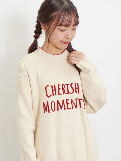 Samansa Mos2「◎レタリング配色ニット」|ニット・セーター|