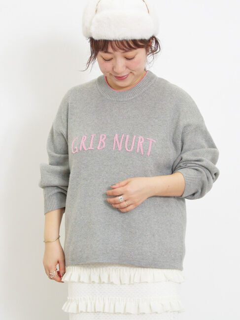 Samansa Mos2「◎レタリング配色ニット」|ニット・セーター|