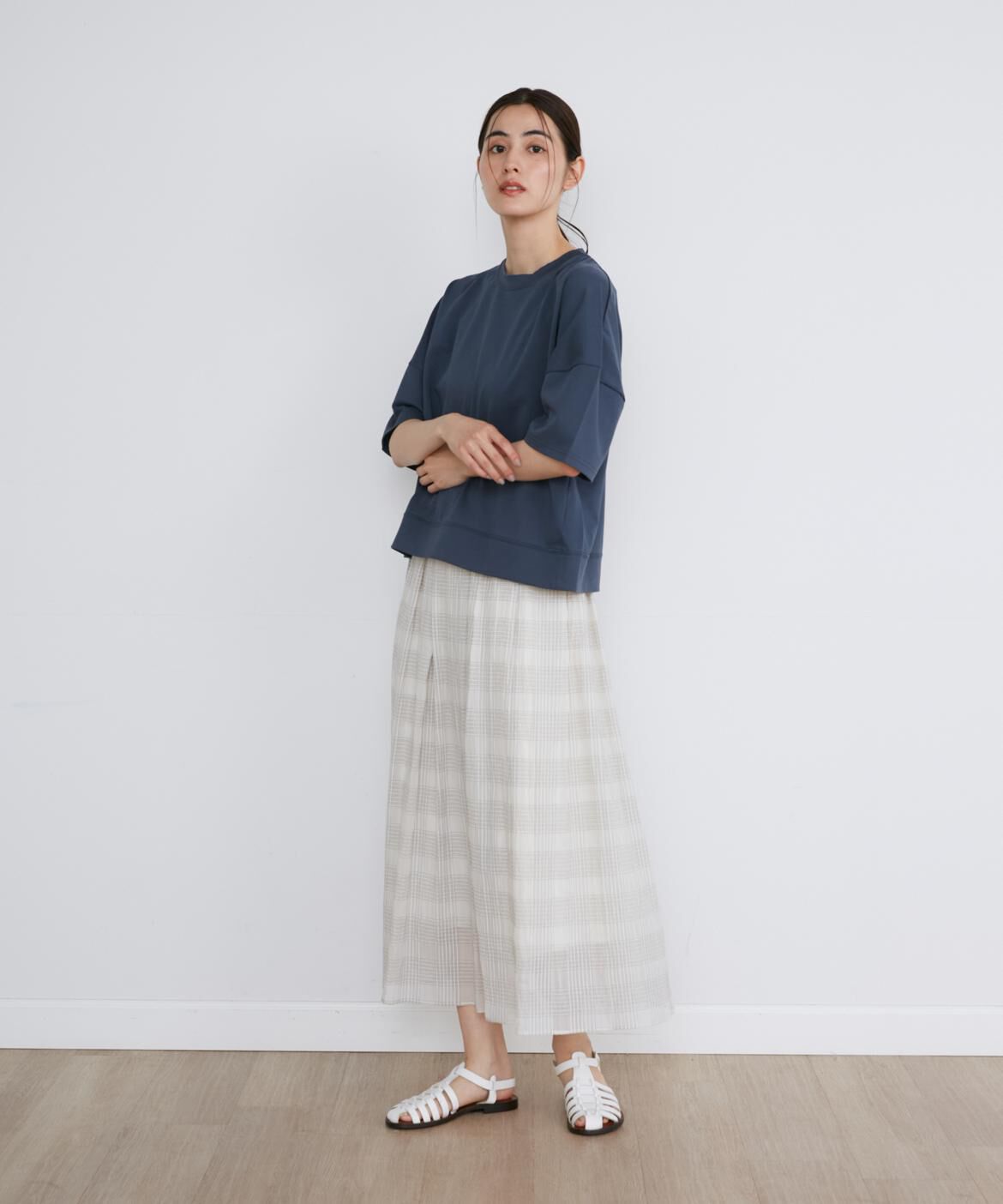 DAY by DAY it&rsquo;s international「シアーチェックランダムタックスカート」|スカート|