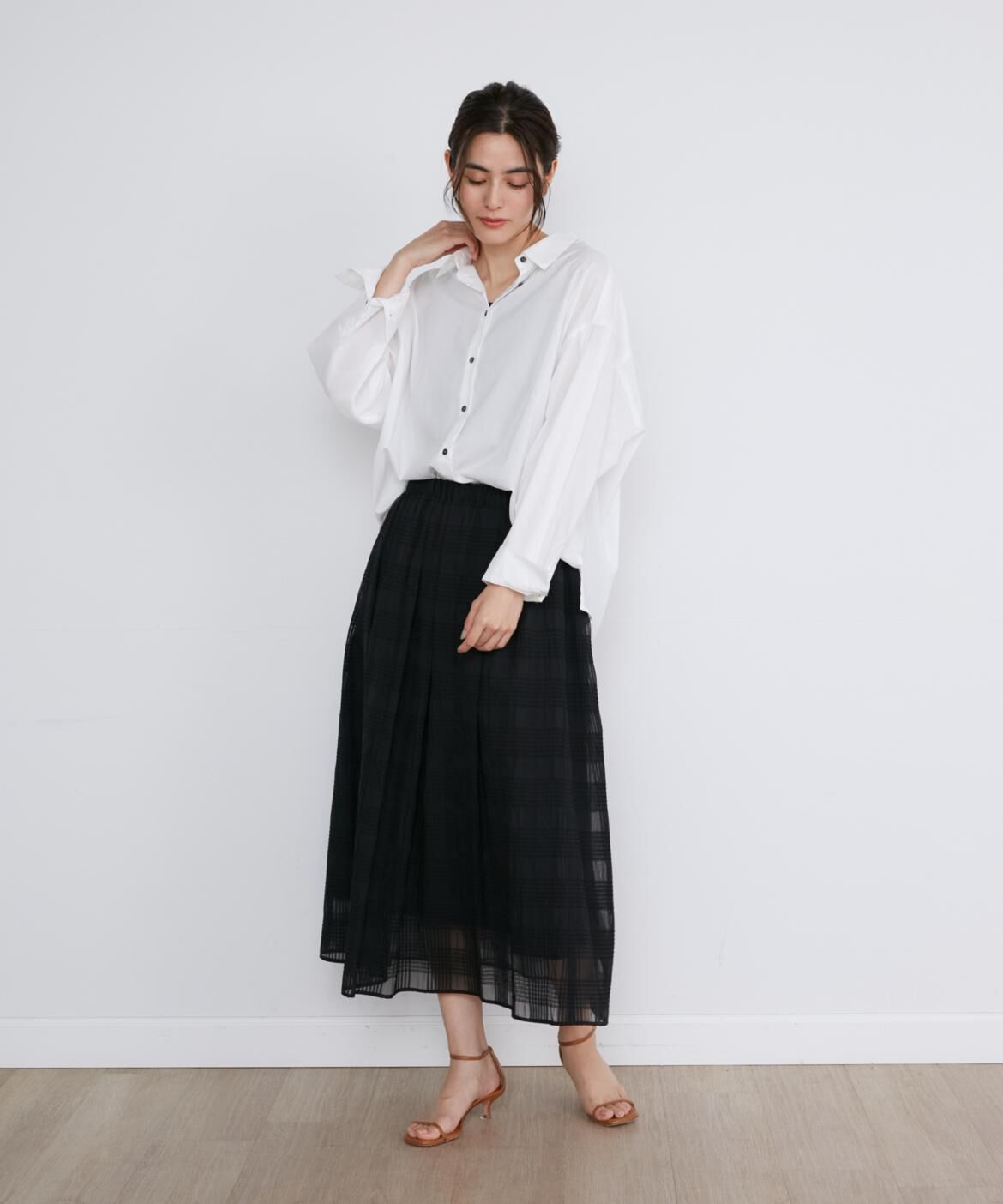 DAY by DAY it&rsquo;s international「シアーチェックランダムタックスカート」|スカート|