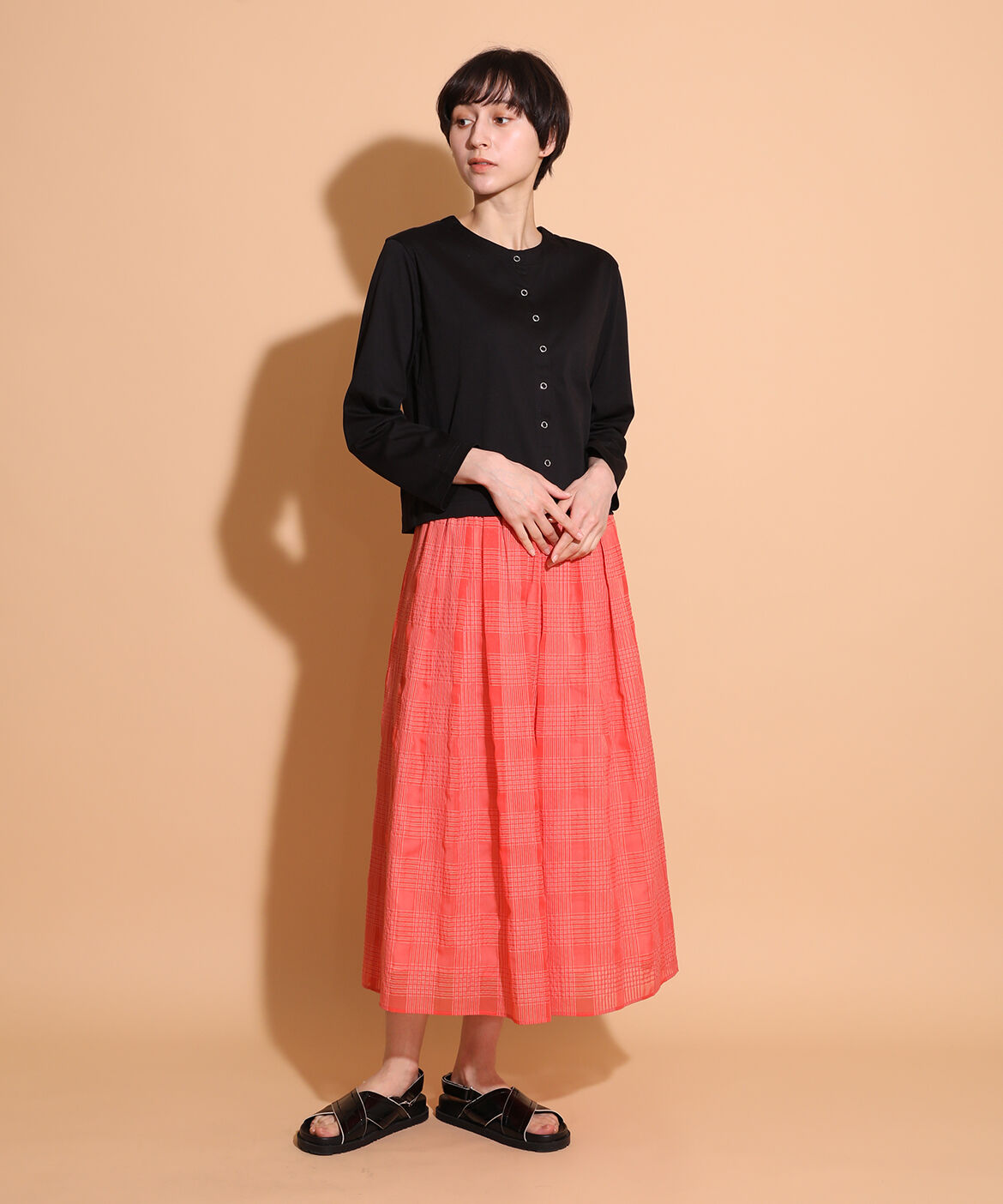 DAY by DAY it&rsquo;s international「シアーチェックランダムタックスカート」|スカート|