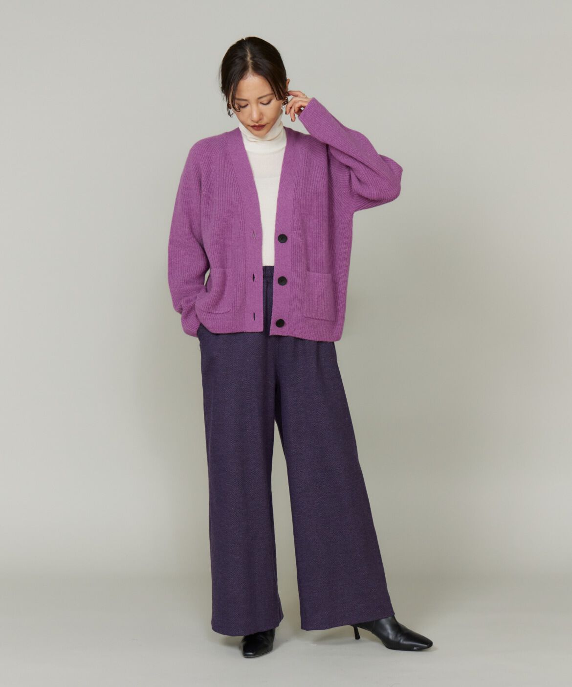 Le Souk「アルパカブレンドＶネックカーディガン」|カーディガン|