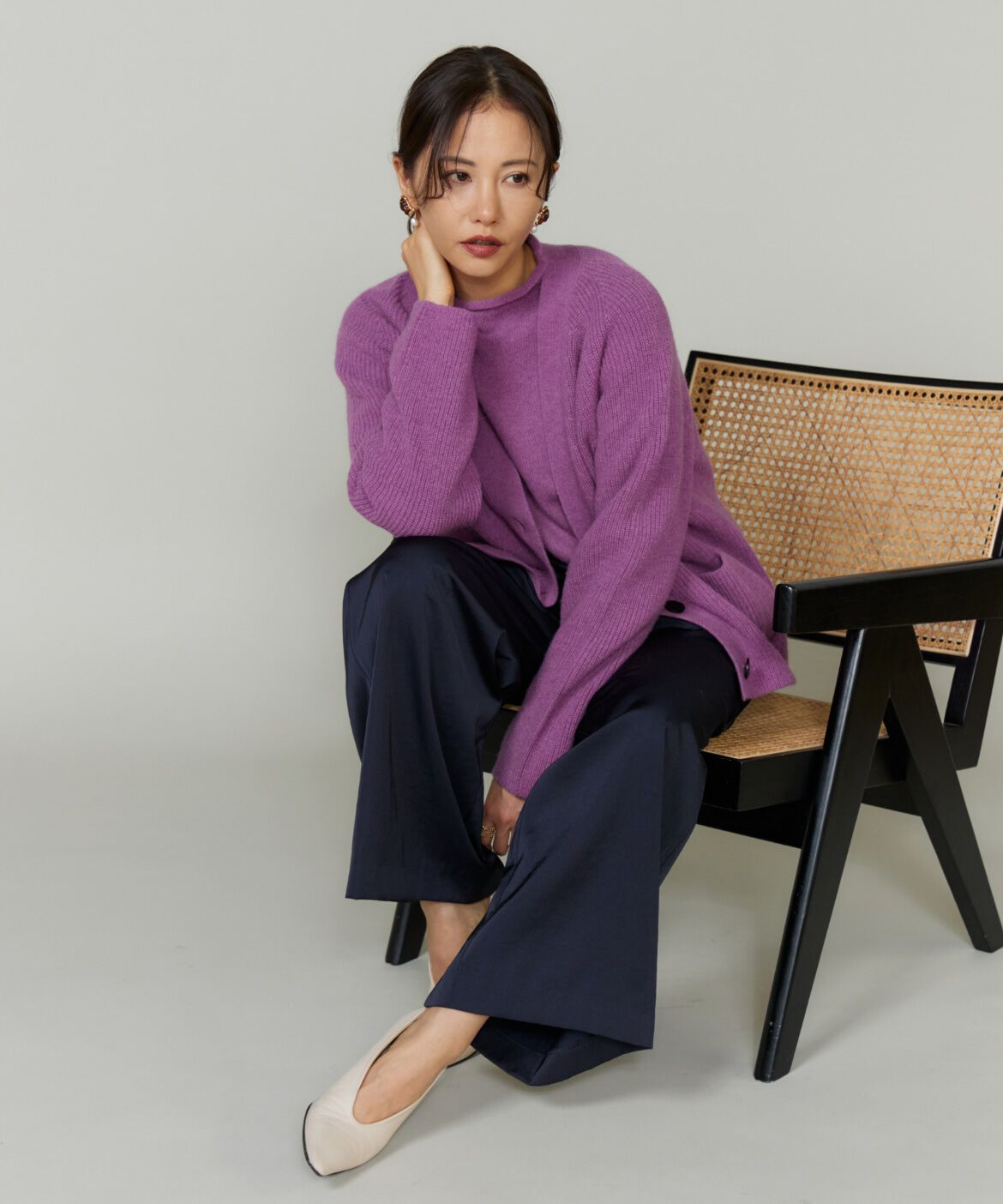 Le Souk「アルパカブレンドＶネックカーディガン」|カーディガン|