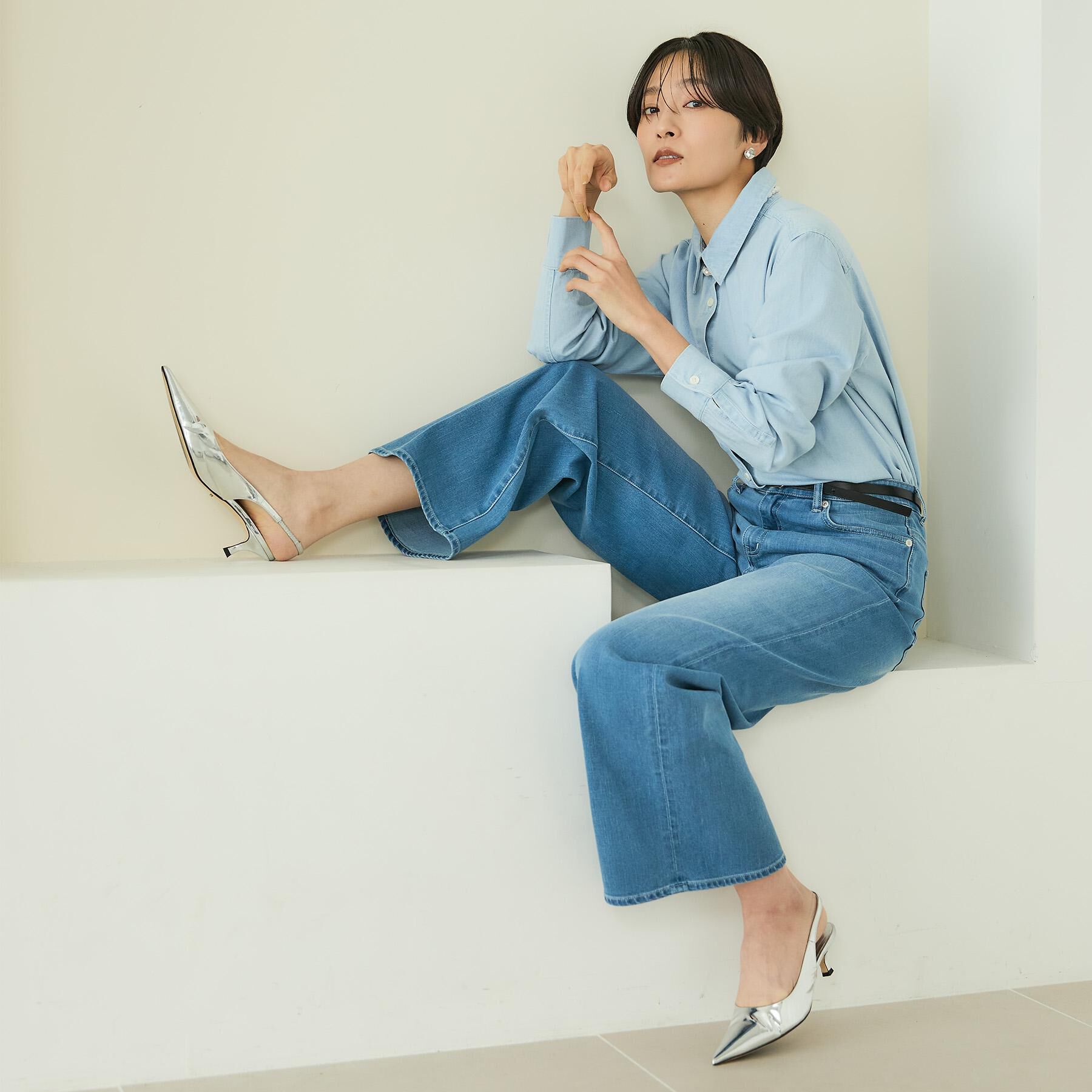 UNTITLED「ライトウェイトデニムブラウス」|シャツ・ブラウス|