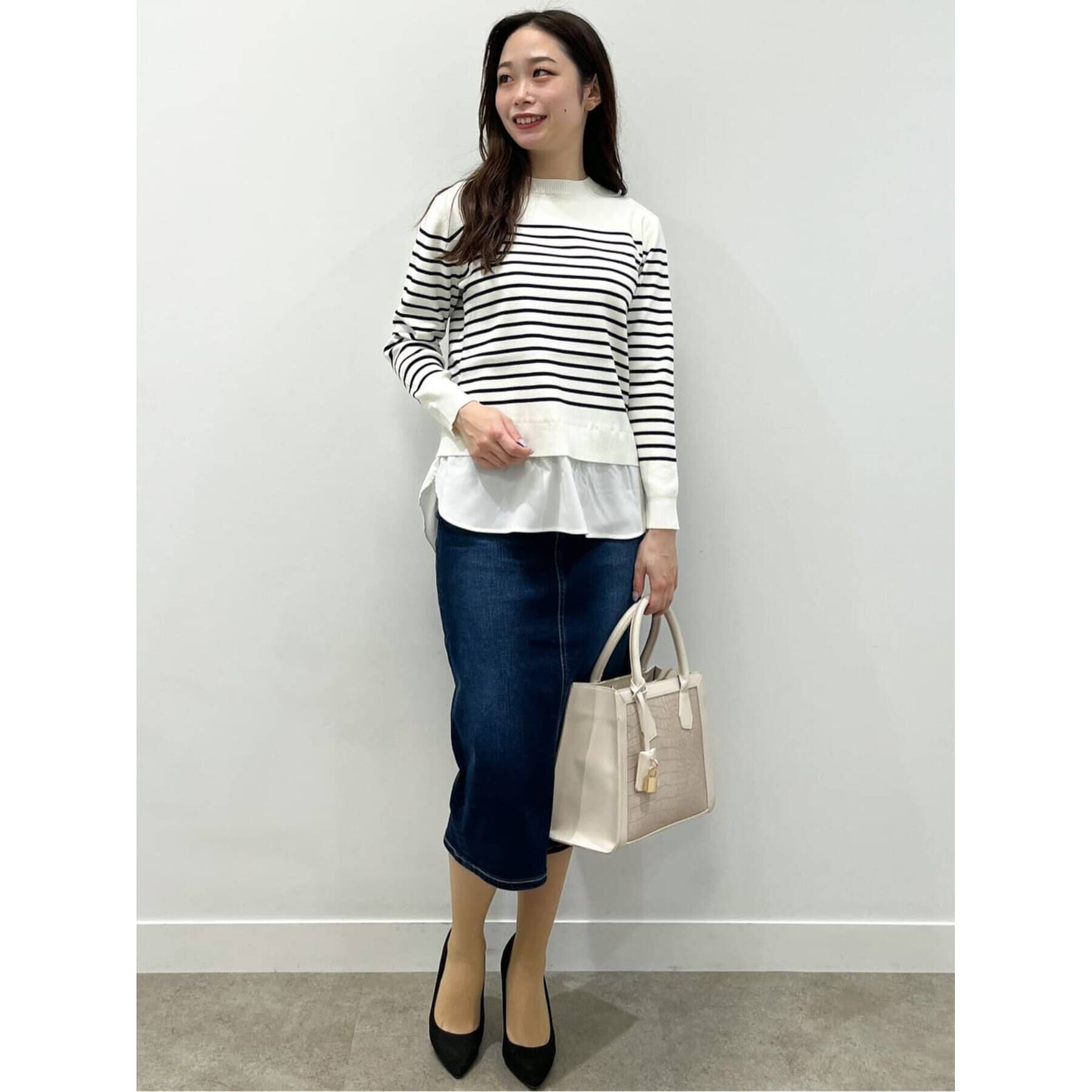 COUP DE CHANCE「【洗える】ハイウエストデニムタイトスカート」|スカート|