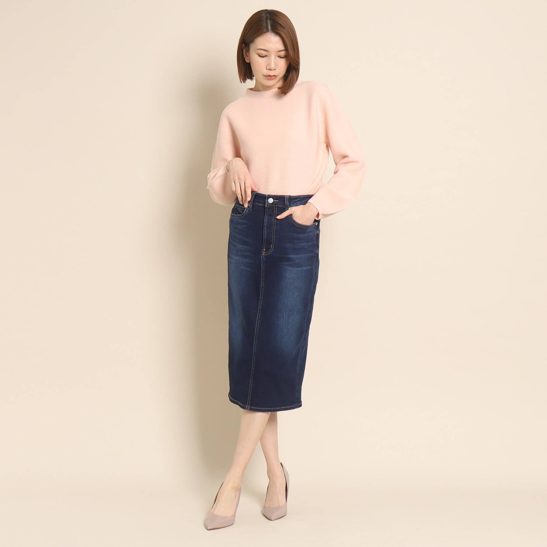 COUP DE CHANCE「【洗える】ハイウエストデニムタイトスカート」|スカート|