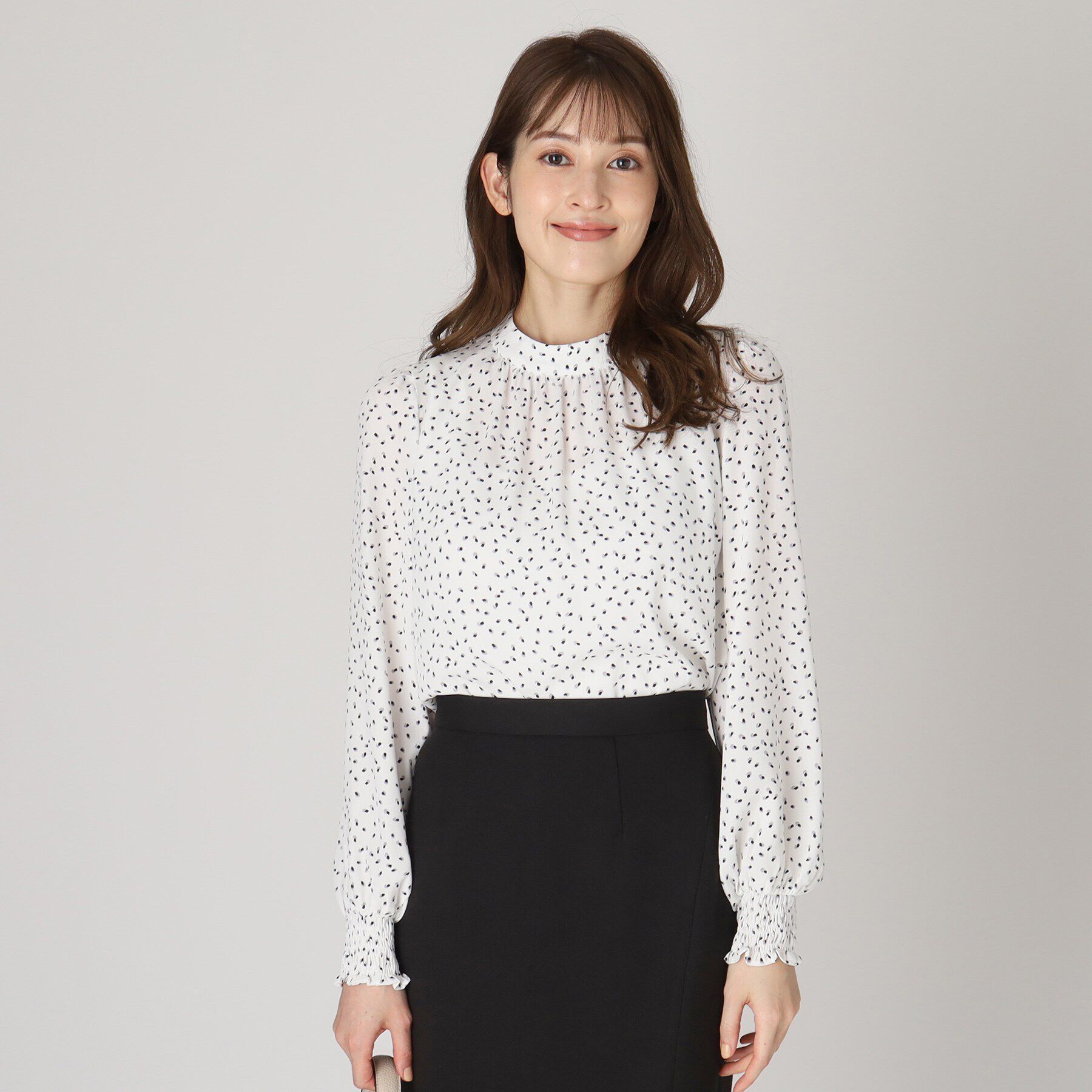 COUP DE CHANCE「【洗える／日本製】幾何柄ブラウス」|シャツ・ブラウス|