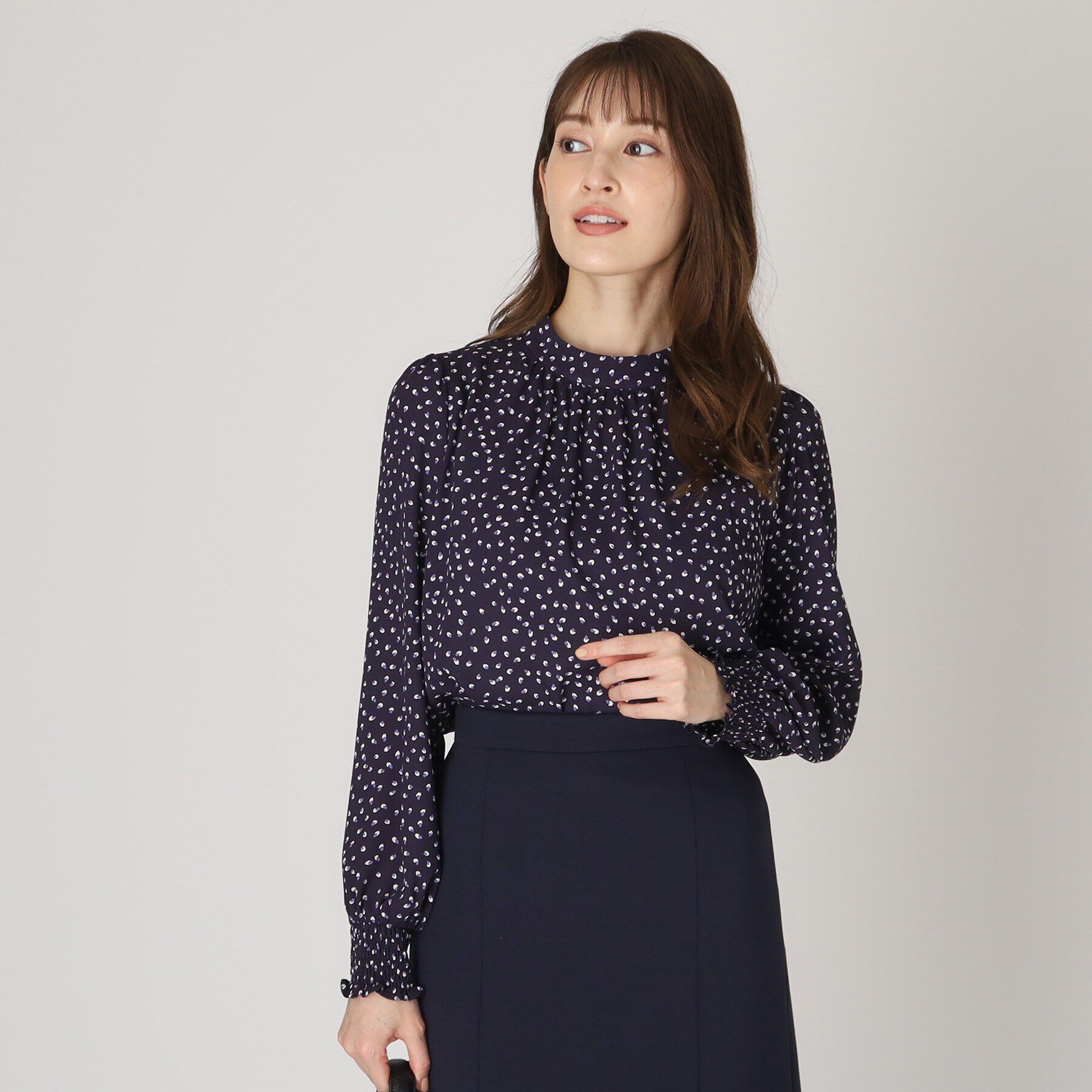 COUP DE CHANCE「【洗える／日本製】幾何柄ブラウス」|シャツ・ブラウス|