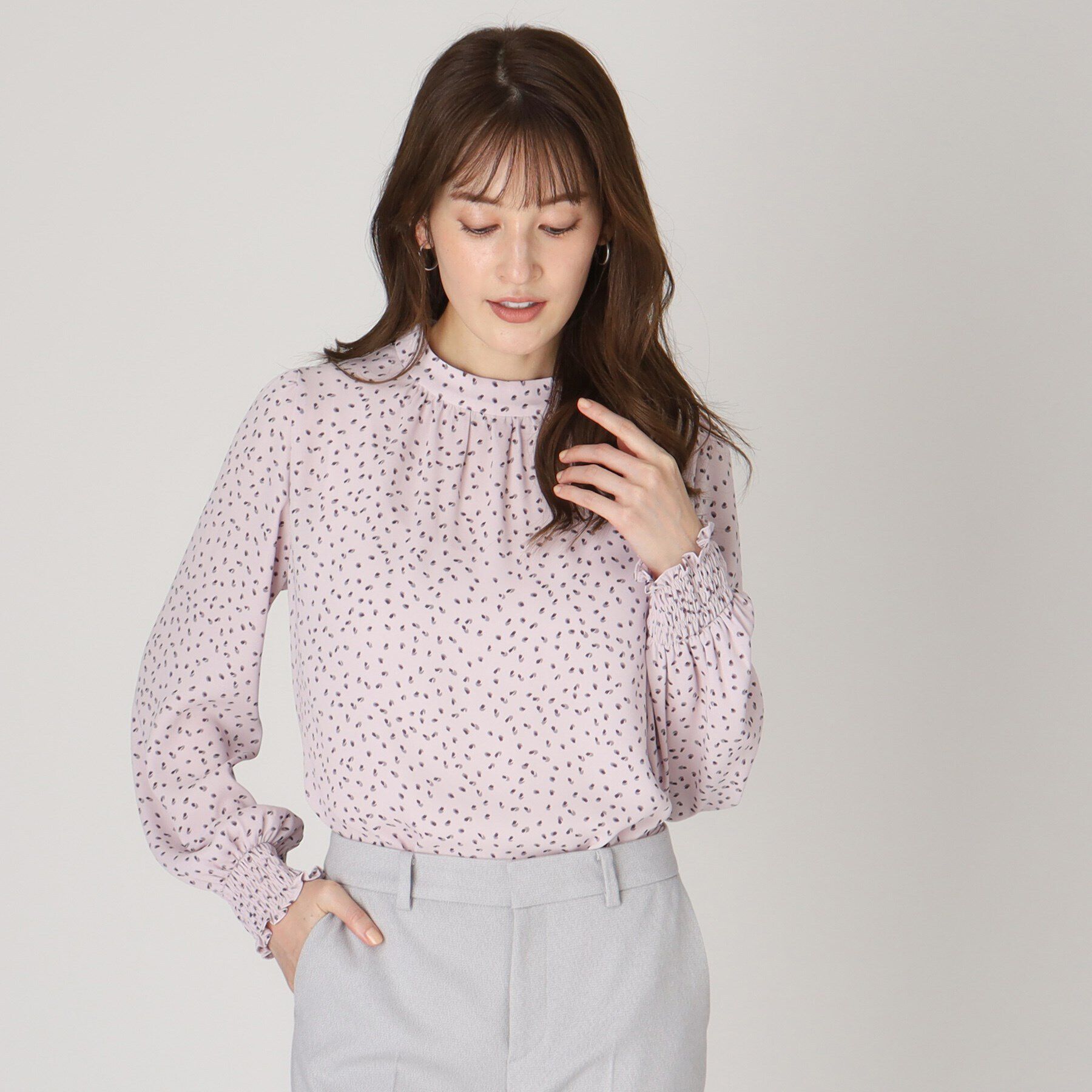 COUP DE CHANCE「【洗える／日本製】幾何柄ブラウス」|シャツ・ブラウス|