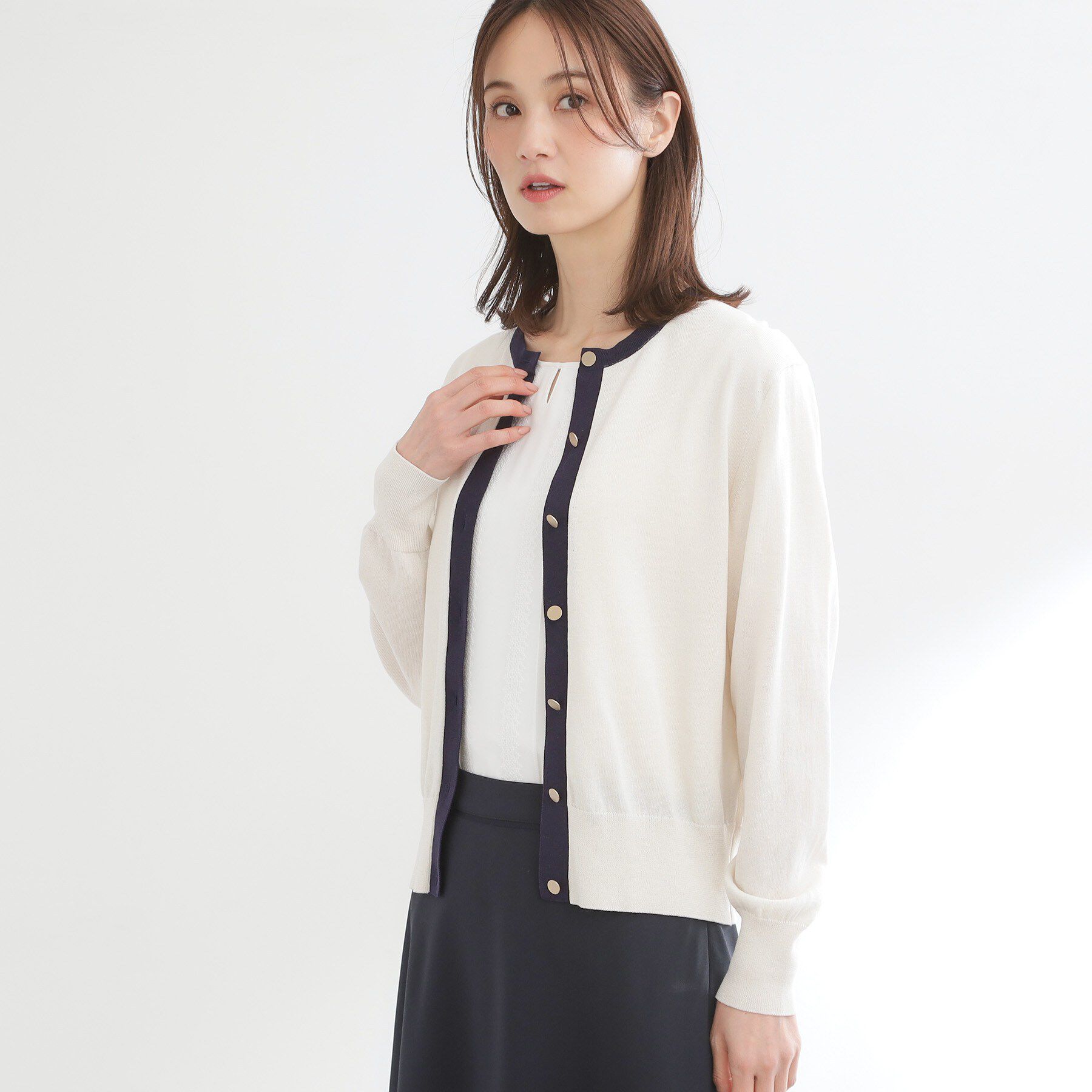 Reflect「【アンサンブル可】バイカラーカーディガン」|カーディガン|