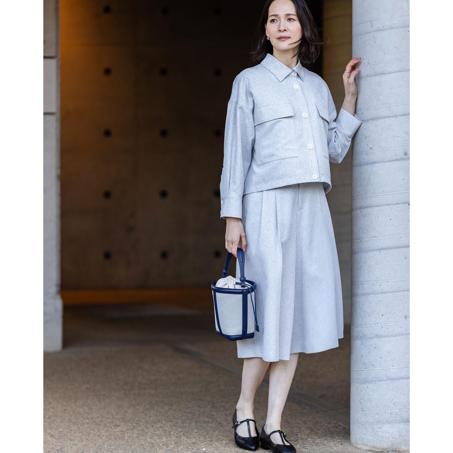 Reflect「リネンライクシャツブルゾン」|ブルゾン・スタジャン|