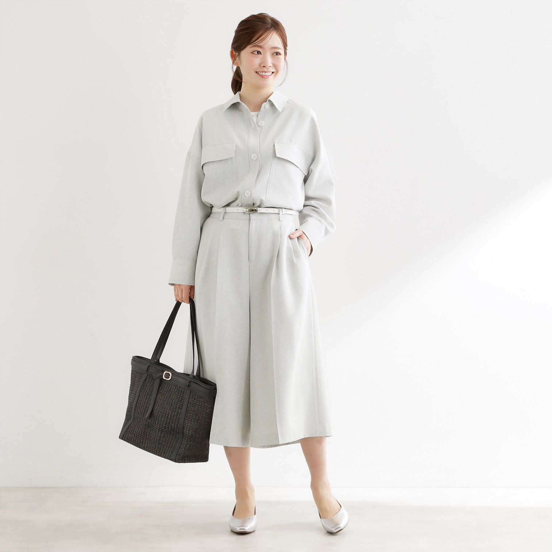 Reflect「リネンライクシャツブルゾン」|ブルゾン・スタジャン|