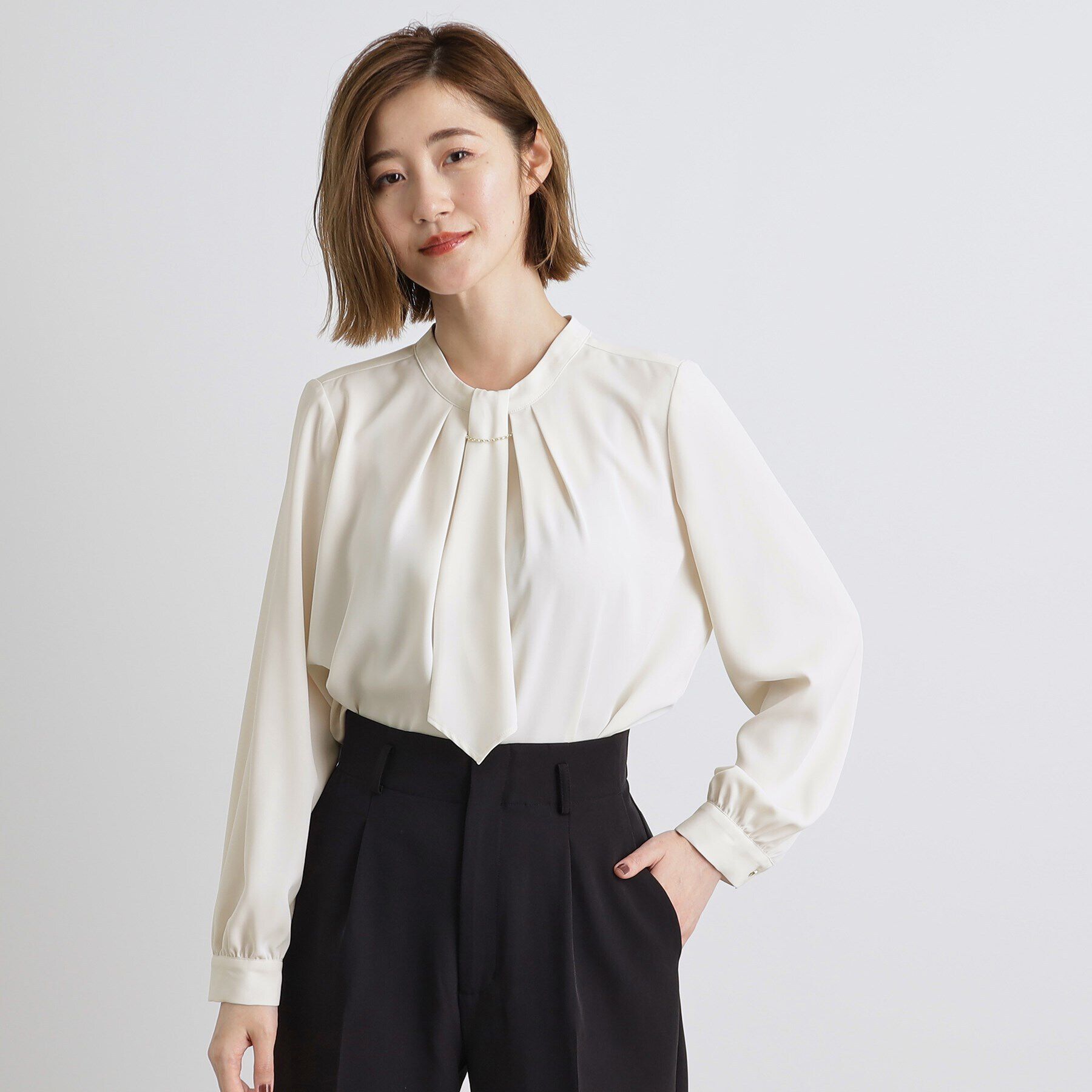 grove「マルチWAYボウタイブラウス」|シャツ・ブラウス|グレージュ(050)