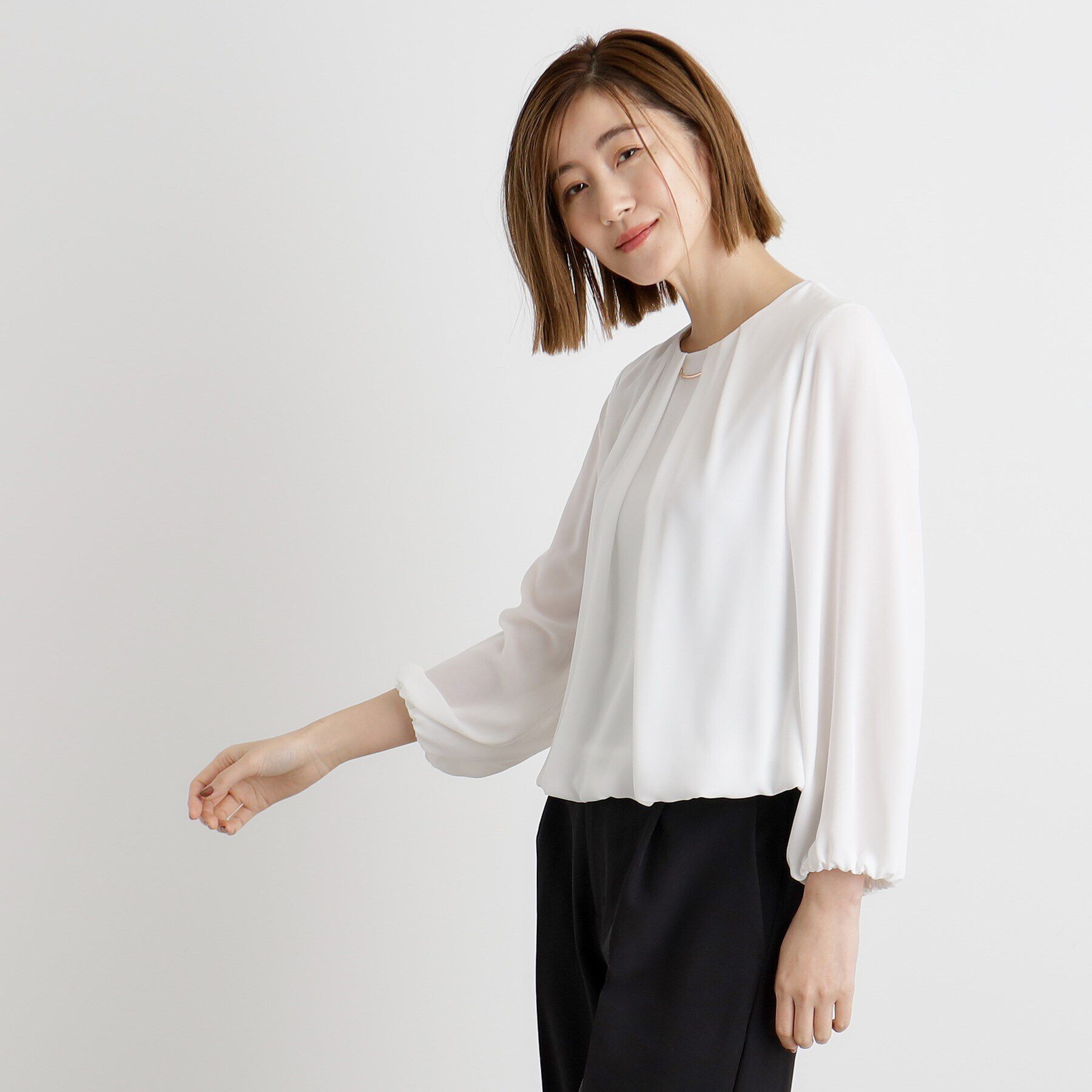 grove「シフォンジョーゼットタックブラウス」|シャツ・ブラウス|