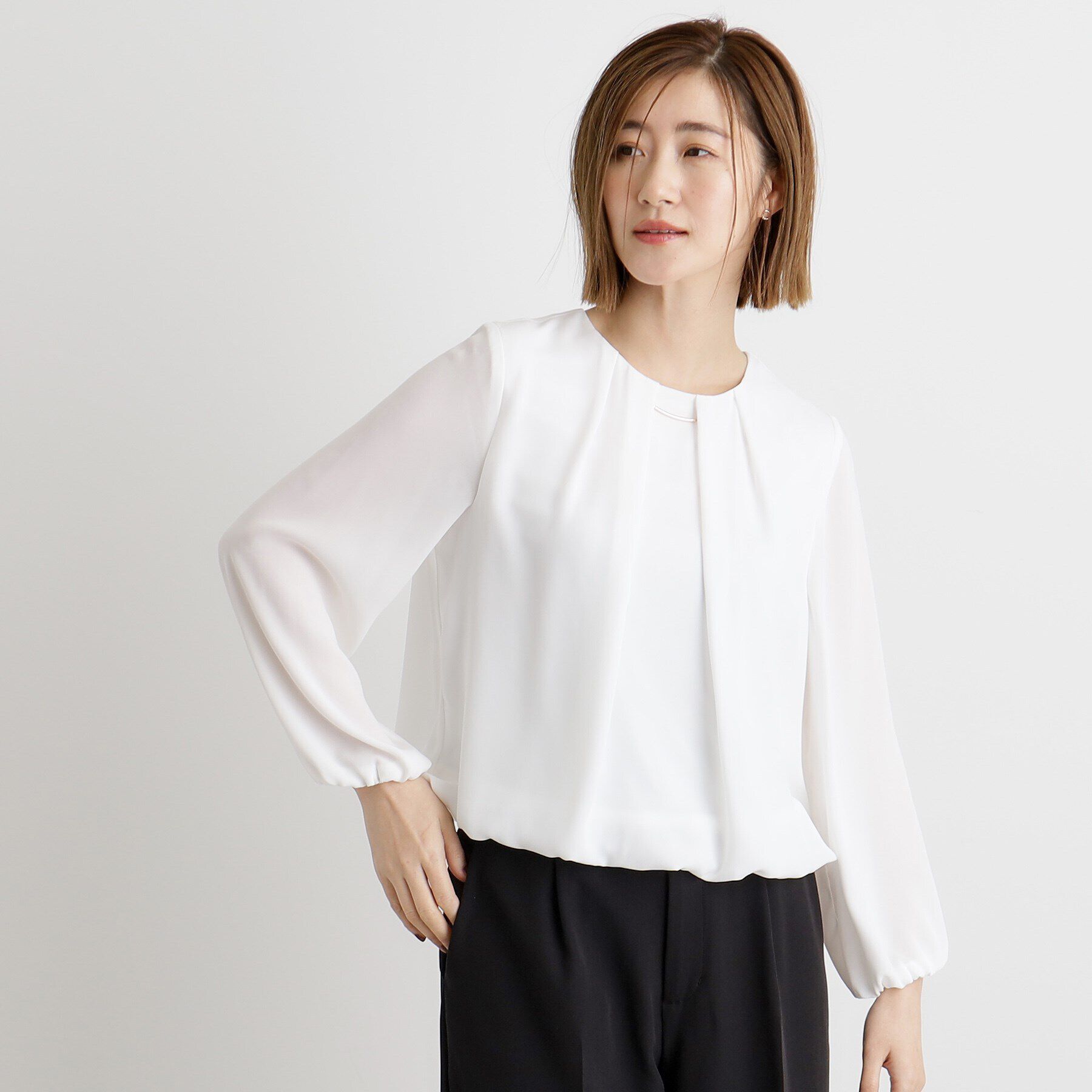 grove「シフォンジョーゼットタックブラウス」|シャツ・ブラウス|