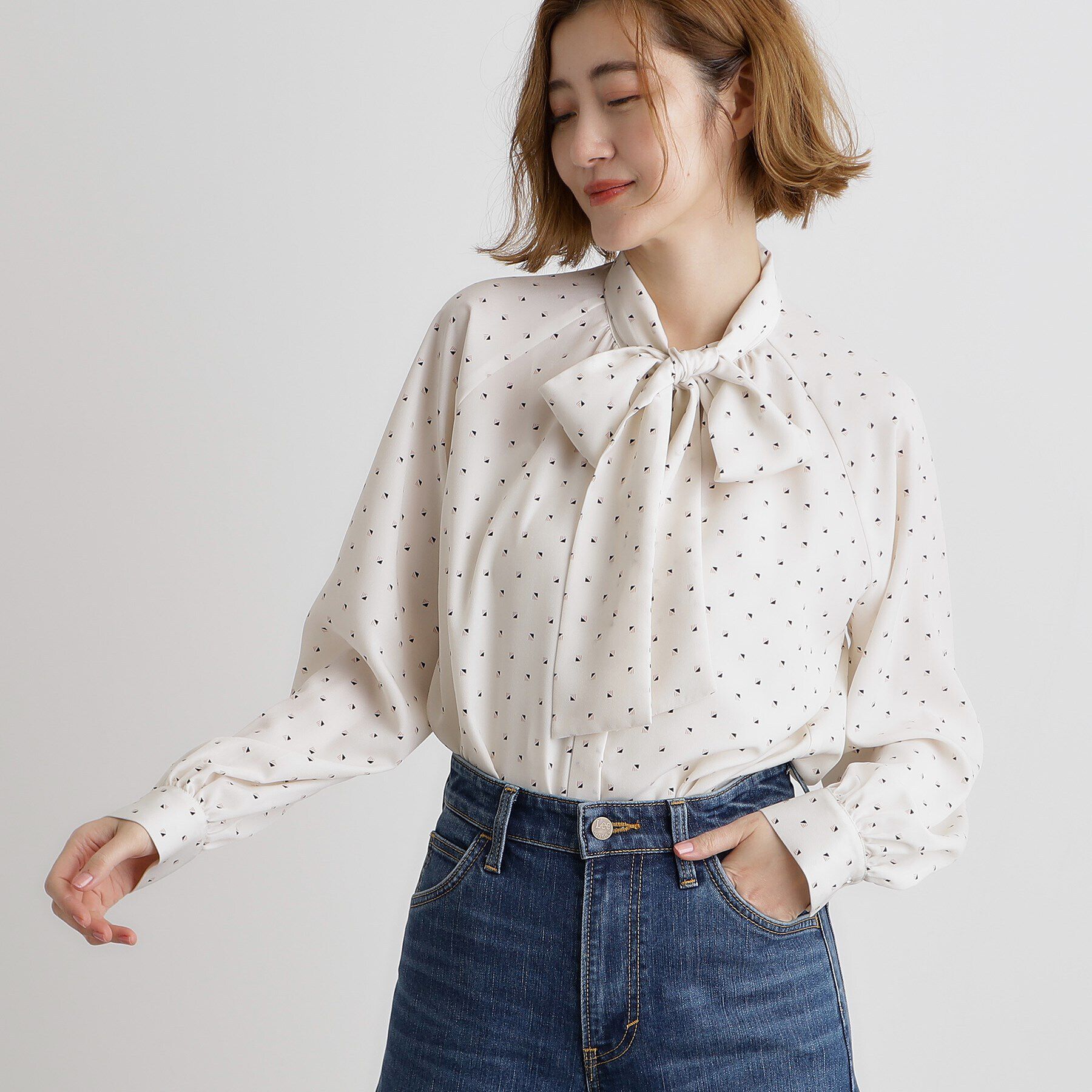 grove「2WAYラグランスリーブボウタイブラウス」|シャツ・ブラウス|