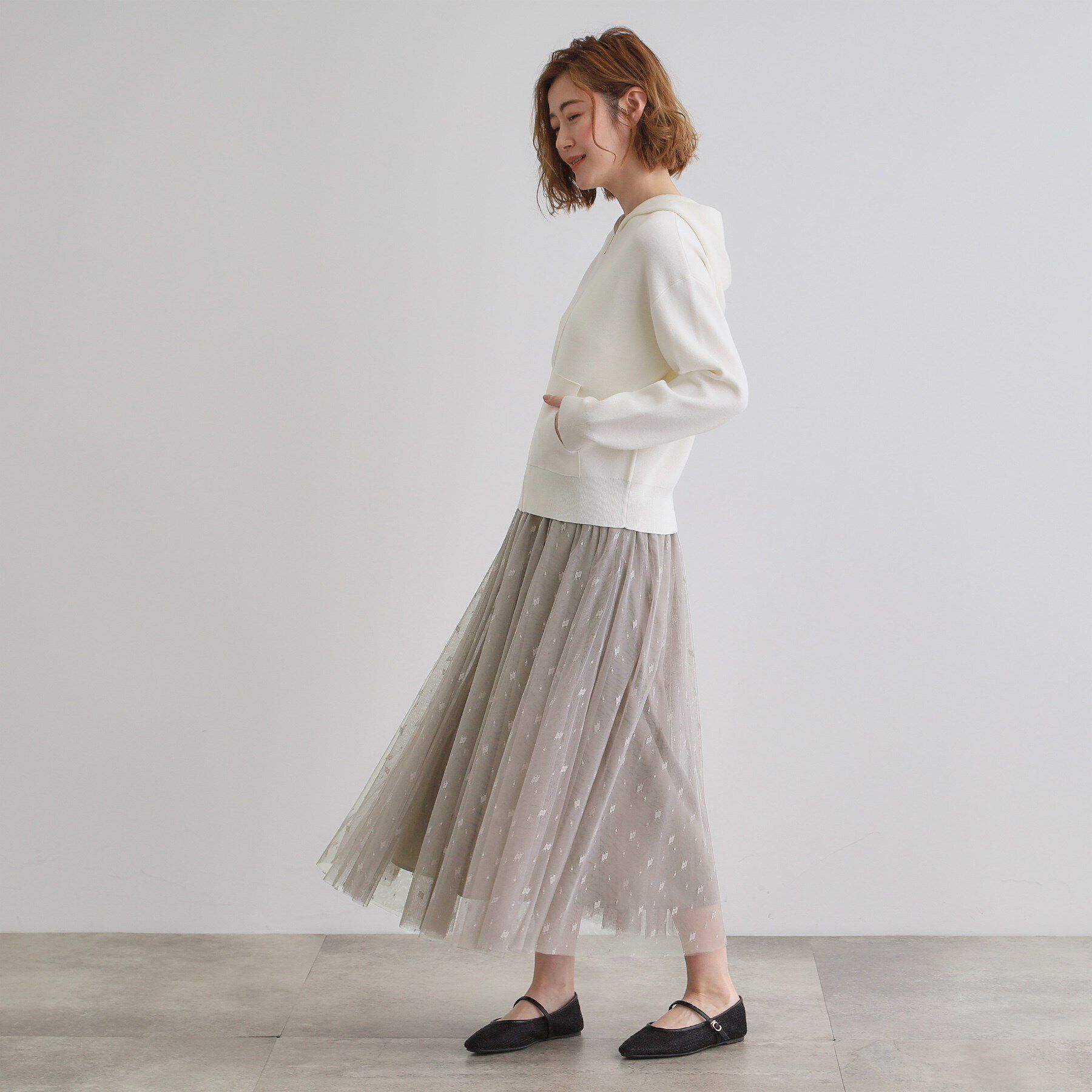 grove「幾何柄チュールスカート」|スカート|