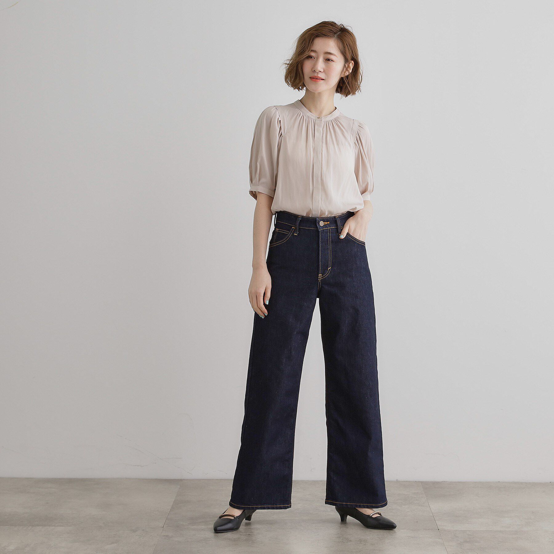 grove「【洗える】ヴィンテージサテンウイングスリーブブラウス」|シャツ・ブラウス|