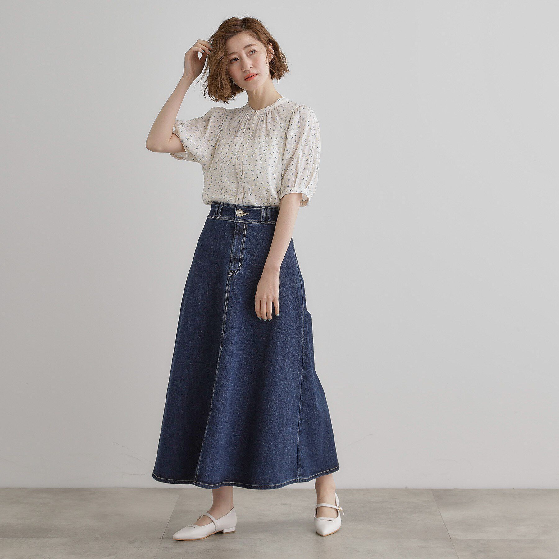 grove「【洗える】ヴィンテージサテンウイングスリーブブラウス」|シャツ・ブラウス|