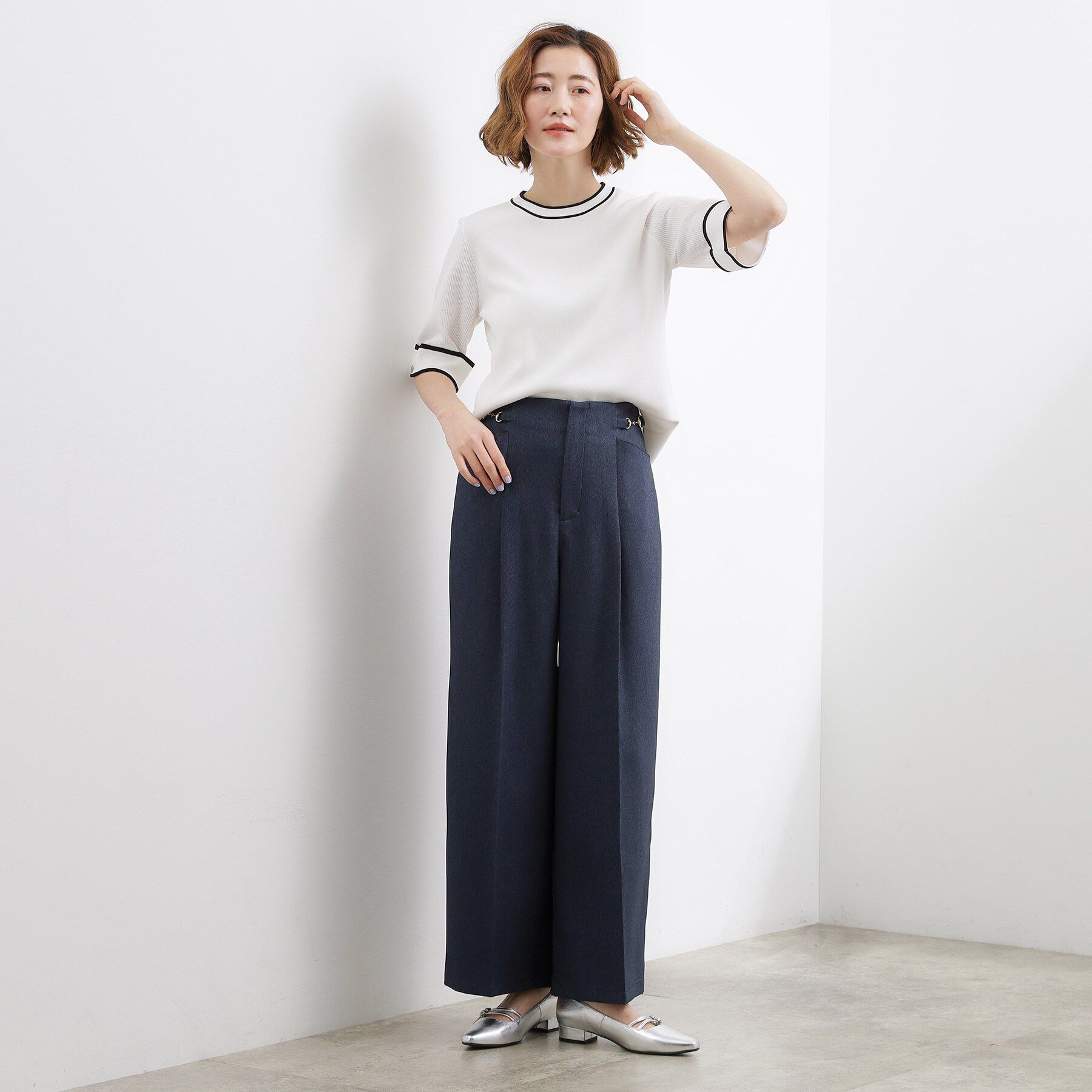 grove「シンプルを品よく格上げ　サイドビットワイドパンツ」|その他|