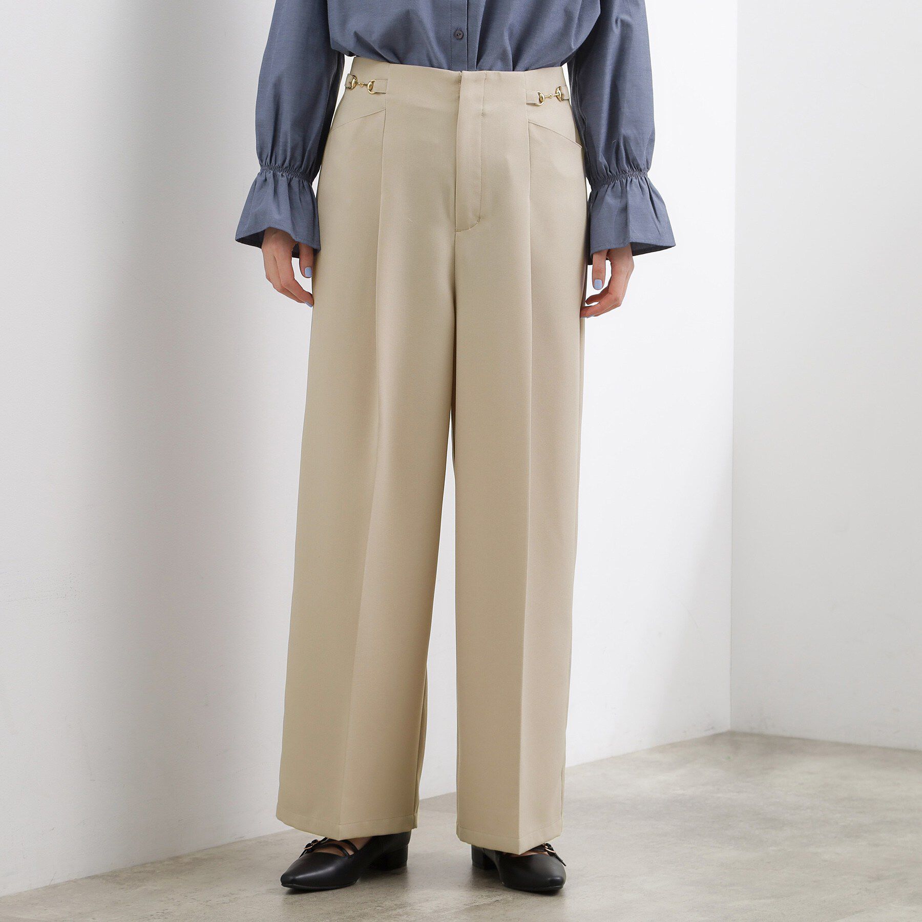 grove「シンプルを品よく格上げ　サイドビットワイドパンツ」|その他|