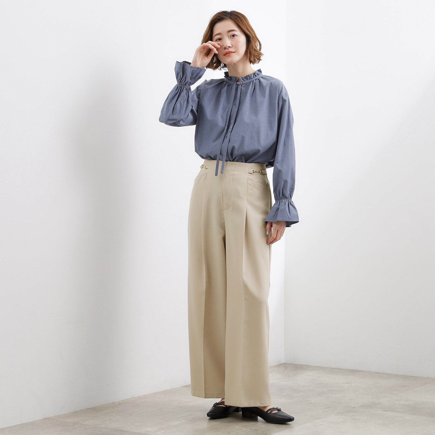 grove「シンプルを品よく格上げ　サイドビットワイドパンツ」|その他|