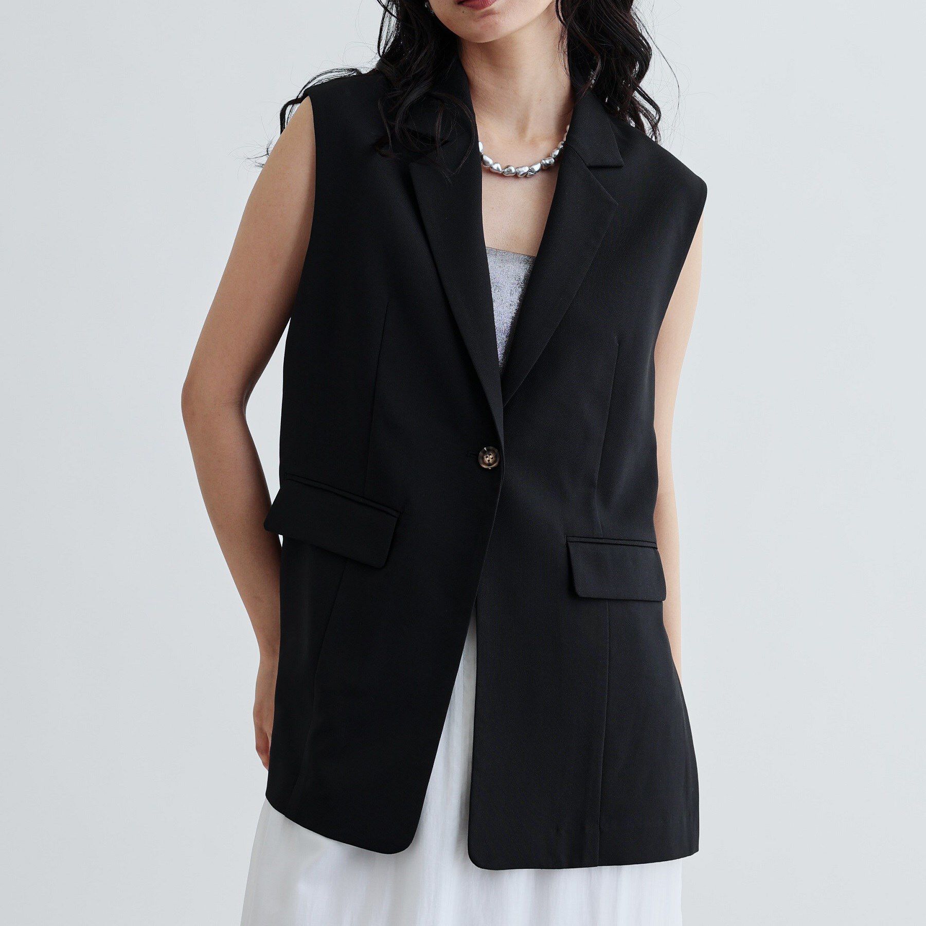 GALLEST「【セットアップ対応】リネンライクジレジャケット【カセット服/通勤・オフィス】」|ベスト・ジレ|