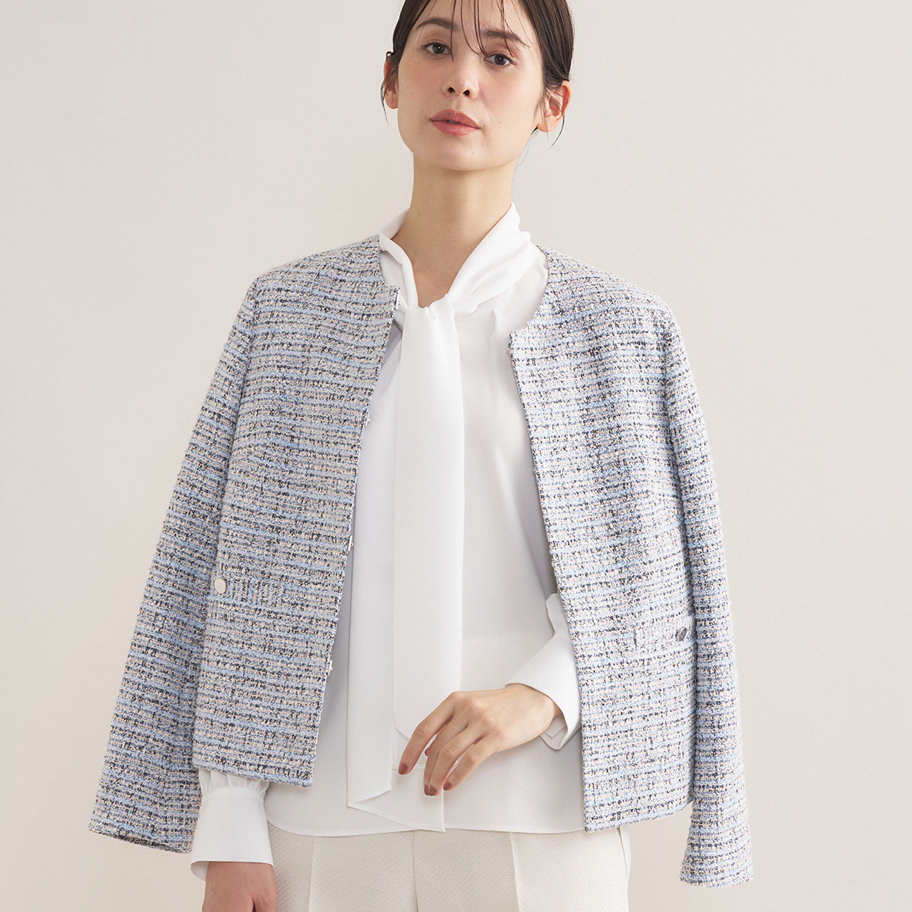 INDIVI「【セレモニー／洗える】ジョーゼットボウタイブラウス」|シャツ・ブラウス|