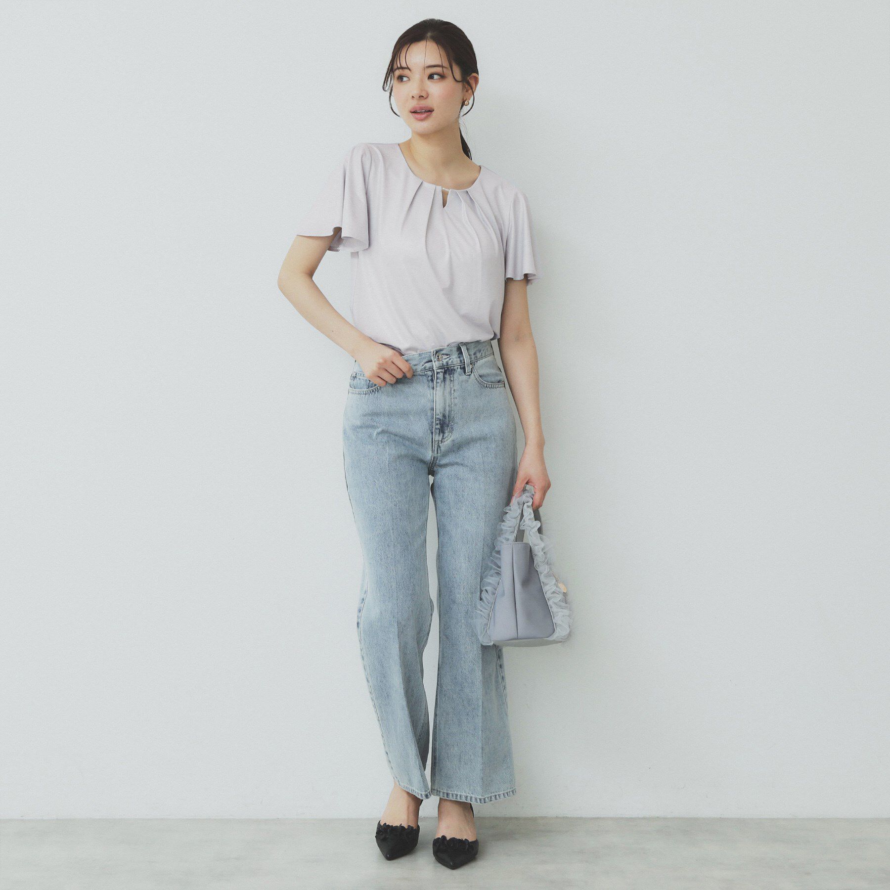 index「ビジュースリットフリルスリーブトップス【洗濯機洗い可】」|Tシャツ・カットソー|