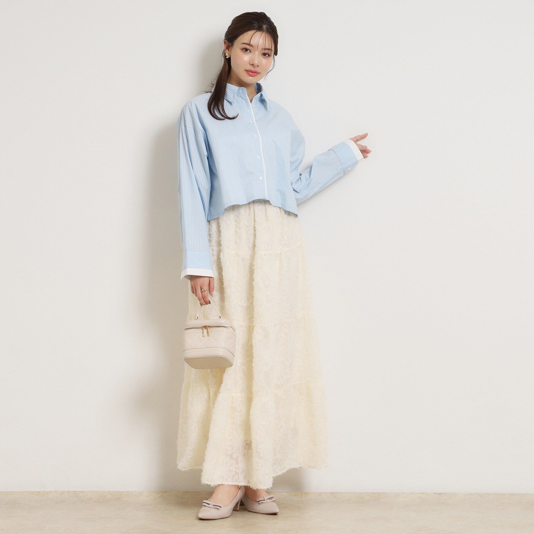 Couture broach「配色ストライプショートシャツ」|シャツ・ブラウス|