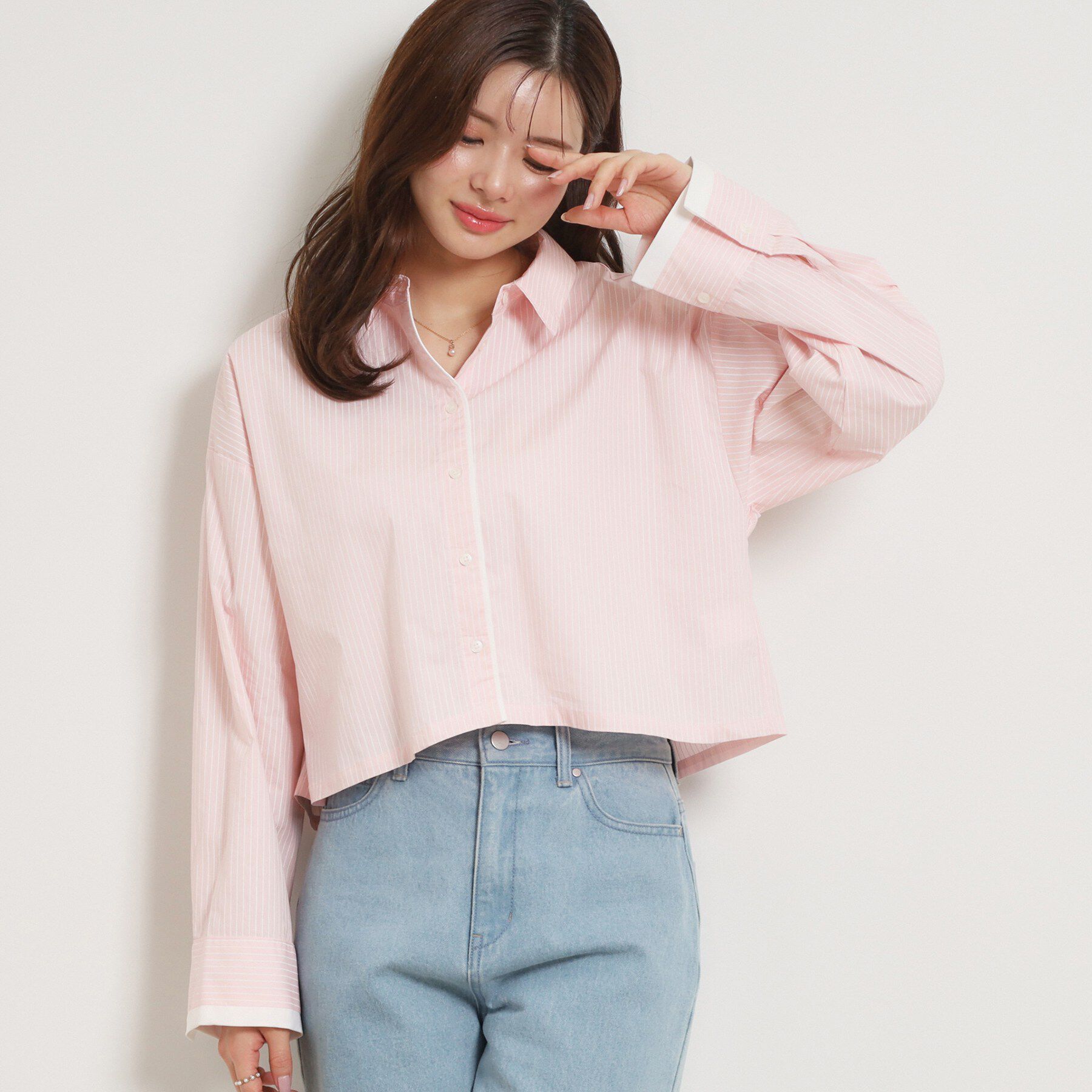 Couture broach「配色ストライプショートシャツ」|シャツ・ブラウス|