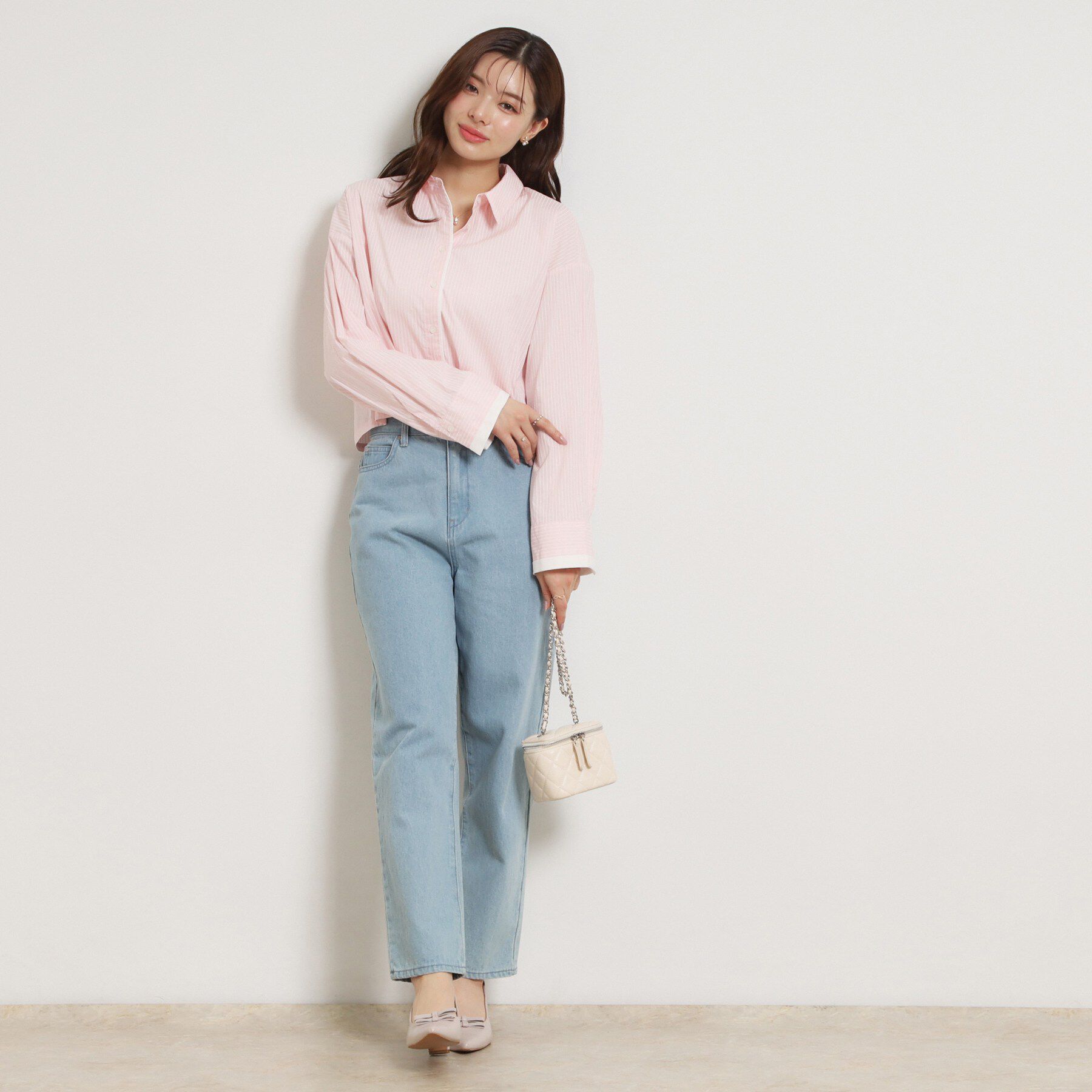 Couture broach「配色ストライプショートシャツ」|シャツ・ブラウス|