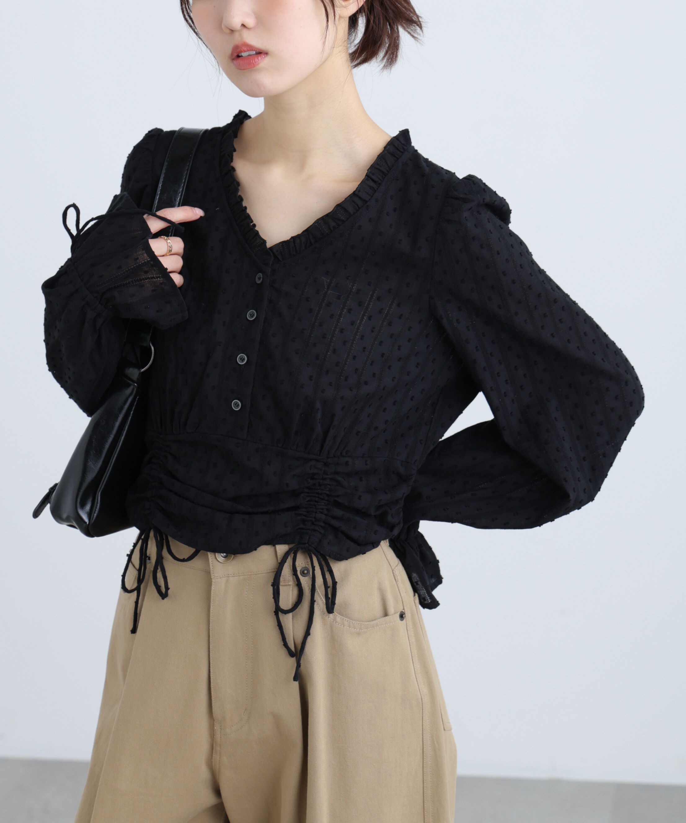  「ドビーストライプブラウス」|シャツ・ブラウス|